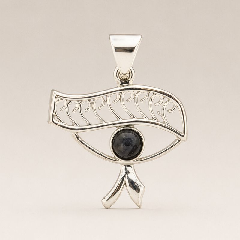 Indiase Devotie Hangers - Verzilverd (45cm Koord) - Cleopatra Oog - Ioliet
