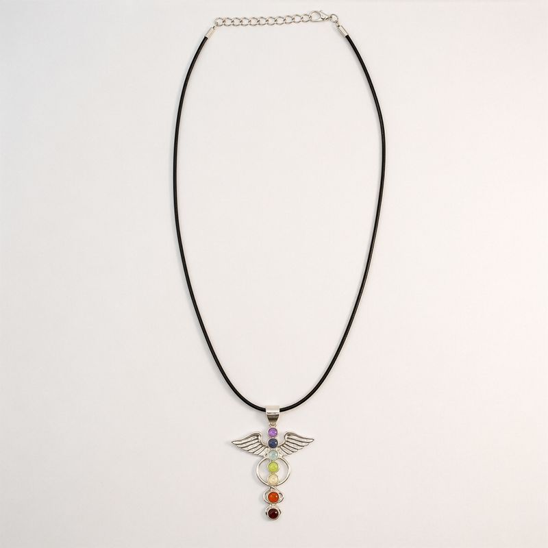Indiase Devotie Hangers - Verzilverd (45cm Koord) - Engel Chakra