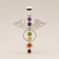 Indiase Devotie Hangers - Verzilverd (45cm Koord) - Engel Chakra