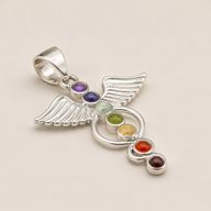 Indiase Devotie Hangers - Verzilverd (45cm Koord) - Engel Chakra