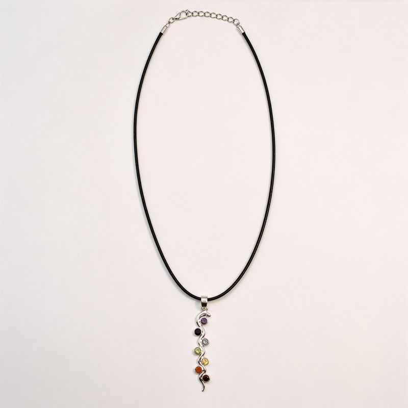 Indiase Devotie Hangers - Verzilverd (45cm Koord) - Slang Chakra
