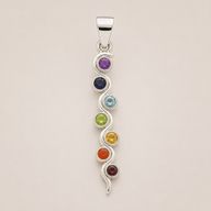 Indiase Devotie Hangers - Verzilverd (45cm Koord) - Slang Chakra