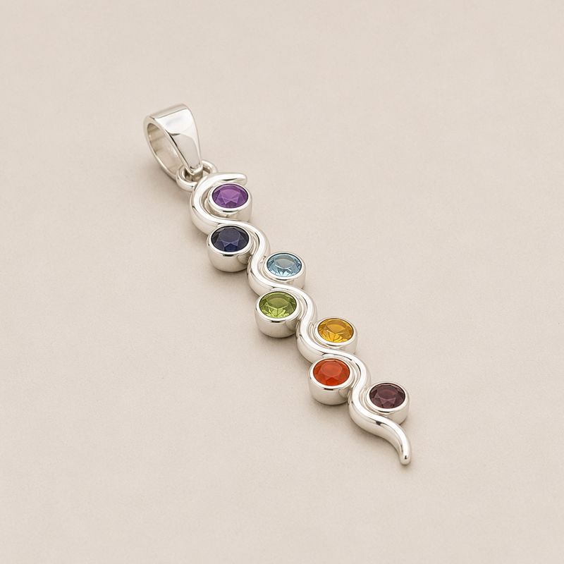 Indiase Devotie Hangers - Verzilverd (45cm Koord) - Slang Chakra