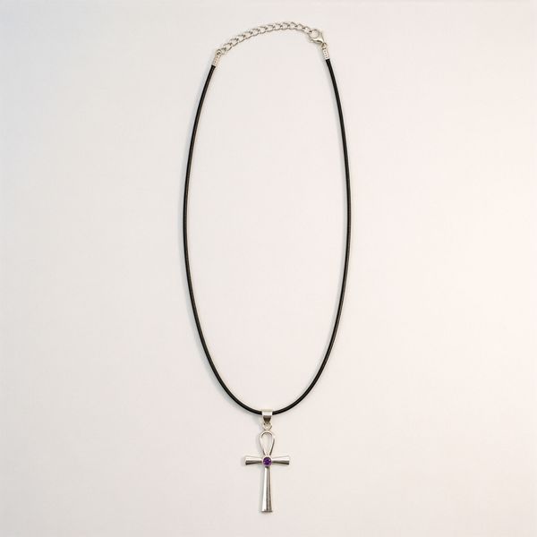 Indiase Devotie Hangers - Verzilverd (45cm Koord) - Ankh Symbool van het Eeuwige Leven
