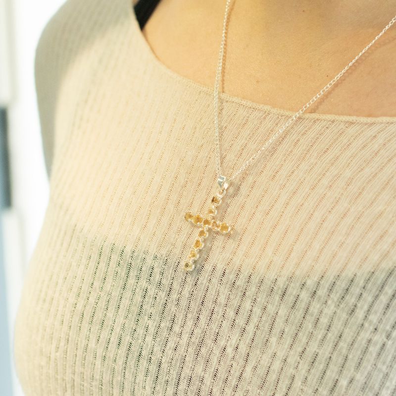 Indiase Devotie Hangers - Verzilverd (45cm Ketting) - Citrien Kruisbeeld