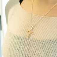 Indiase Devotie Hangers - Verzilverd (45cm Ketting) - Citrien Kruisbeeld