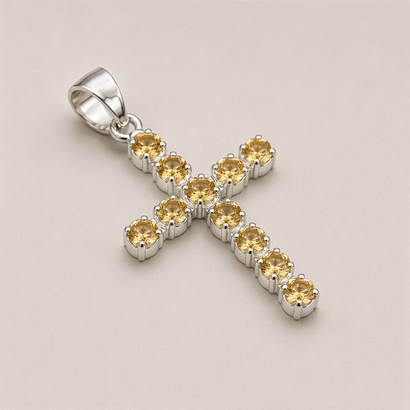 Indiase Devotie Hangers - Verzilverd (45cm Ketting) - Citrien Kruisbeeld