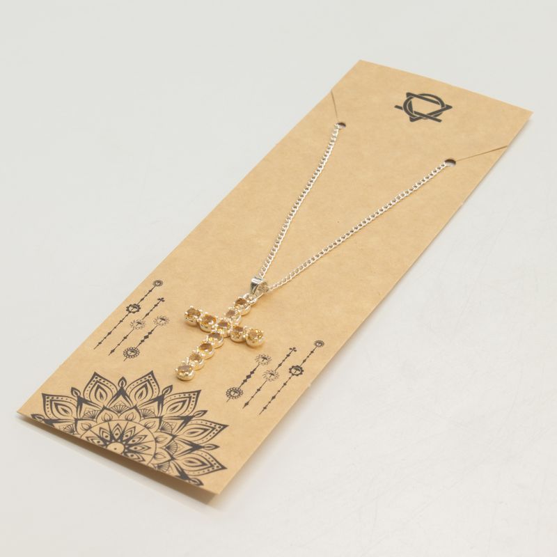 Indiase Devotie Hangers - Verzilverd (45cm Ketting) - Citrien Kruisbeeld