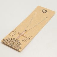 Indiase Devotie Hangers - Verzilverd (45cm Ketting) - Rozenkwarts Kruisbeeld