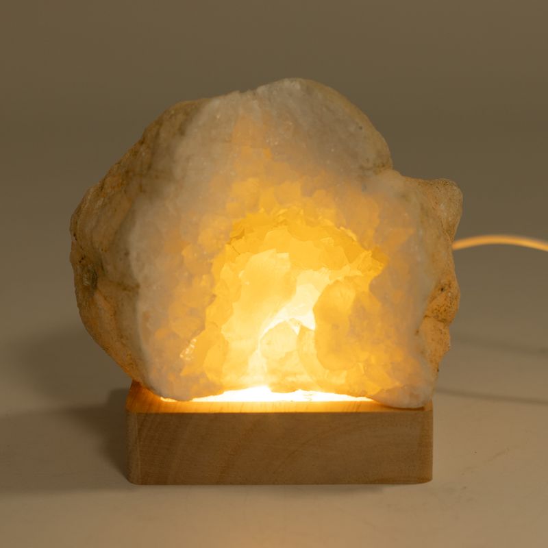 8 cm Vierkante Houten USB LED Standaard - Koel/Warm/Daglicht