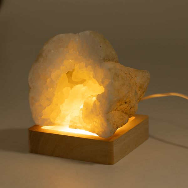 8 cm Vierkante Houten USB LED Standaard - Koel/Warm/Daglicht