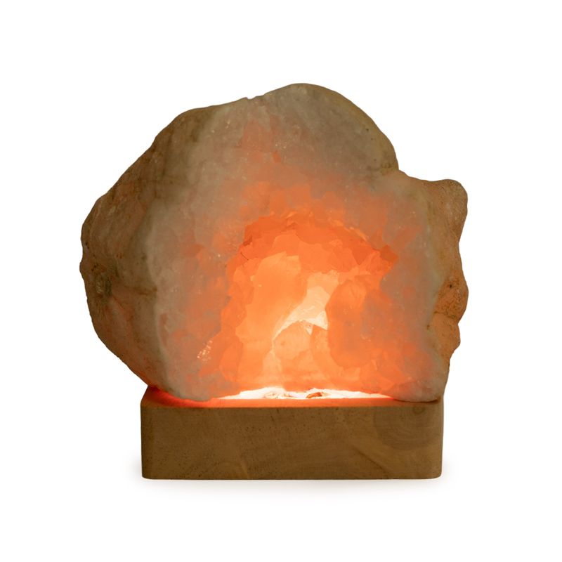 8 cm Vierkante Houten USB LED Standaard - Meerkleurig