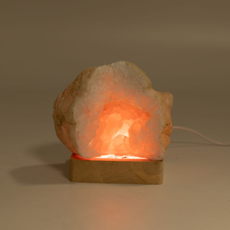 8 cm Vierkante Houten USB LED Standaard - Meerkleurig