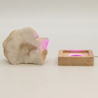8 cm Vierkante Houten USB LED Standaard - Meerkleurig