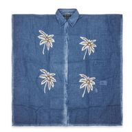 Nomad Sari Op de Med Collectie - Kaftan - Blauw met Goud en Wit Palmbomen Decoratie