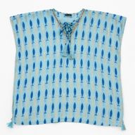 Nomad Sari In de Med Collectie - Kaftan - Turquoise & Blauw Gedurfde Visprint