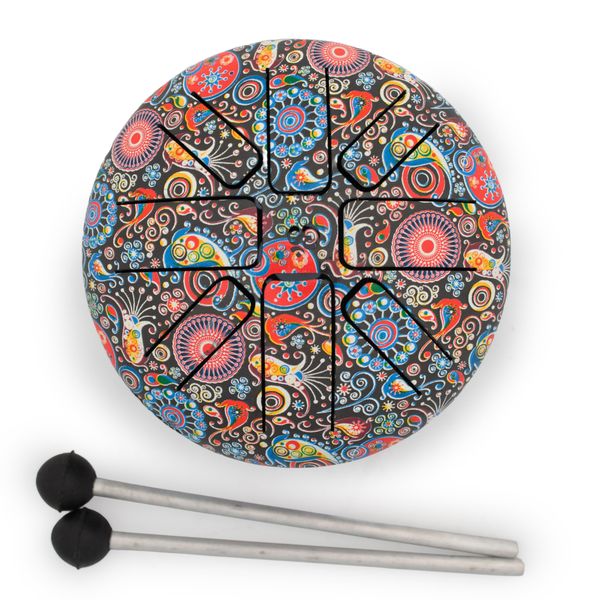 Kleine Happy Drum Veelkleurig – Steel Tongue Drum – 13 × 9 cm