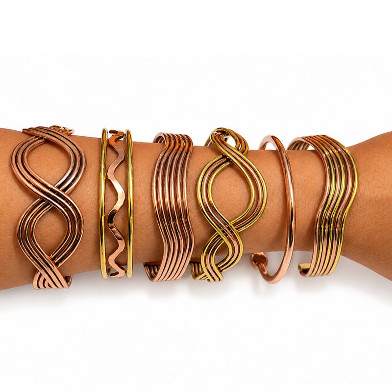 Koperen Armbanden Elementaire Golven (assorti)