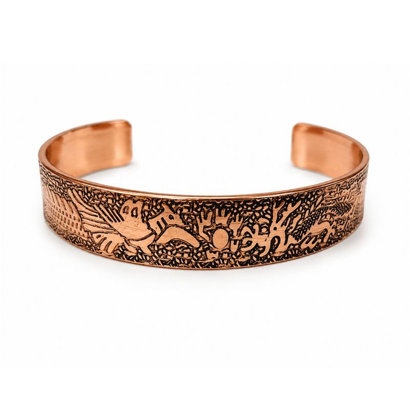 Massief Koperen Armbanden Middeleeuwse Serie Met Affirmatiegravures (assorti)