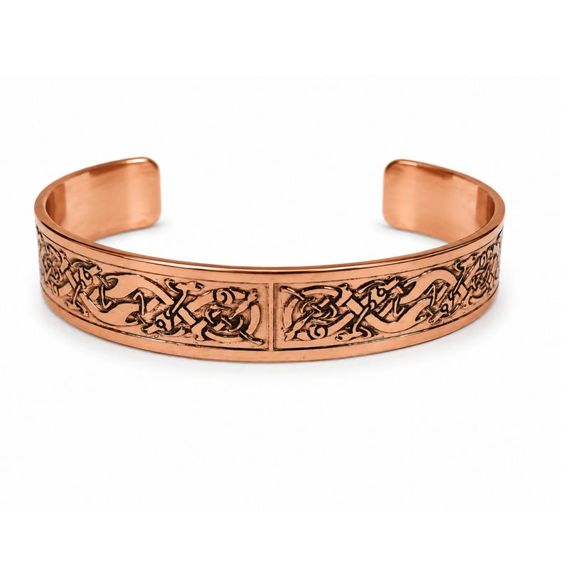 Massief Koperen Armbanden Middeleeuwse Serie Met Affirmatiegravures (assorti)