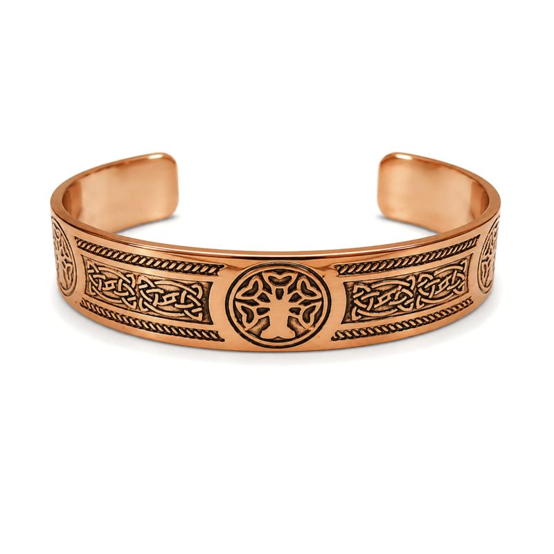 Massief Koperen Armbanden Middeleeuwse Serie Met Affirmatiegravures (assorti)