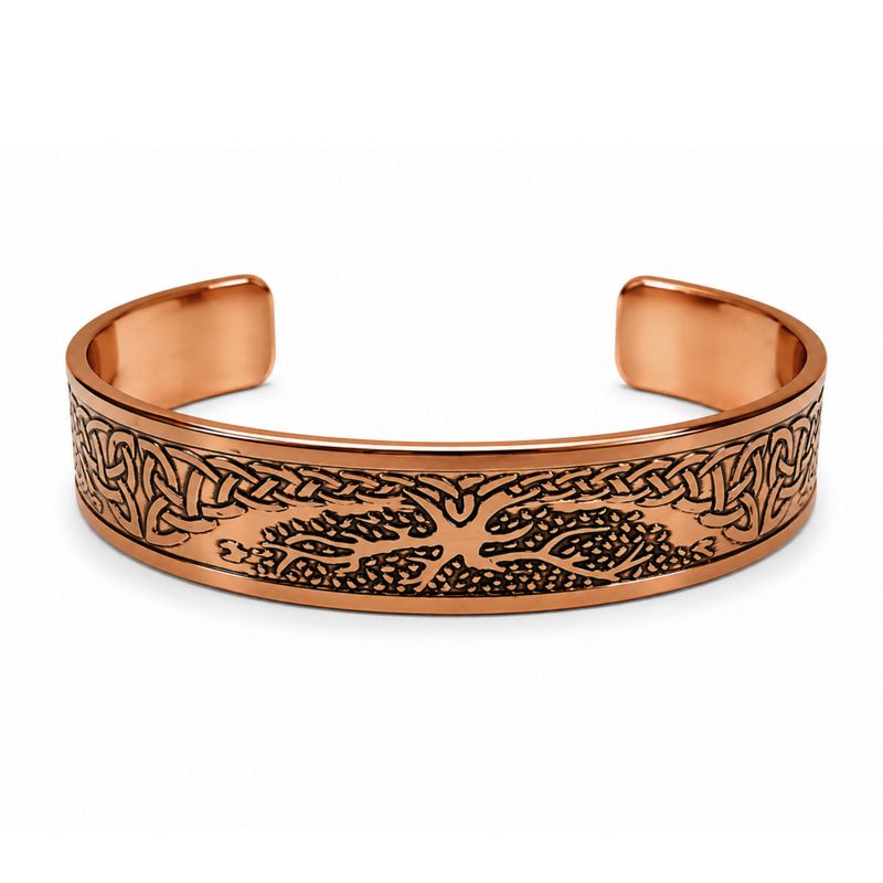 Massief Koperen Armbanden Middeleeuwse Serie Met Affirmatiegravures (assorti)