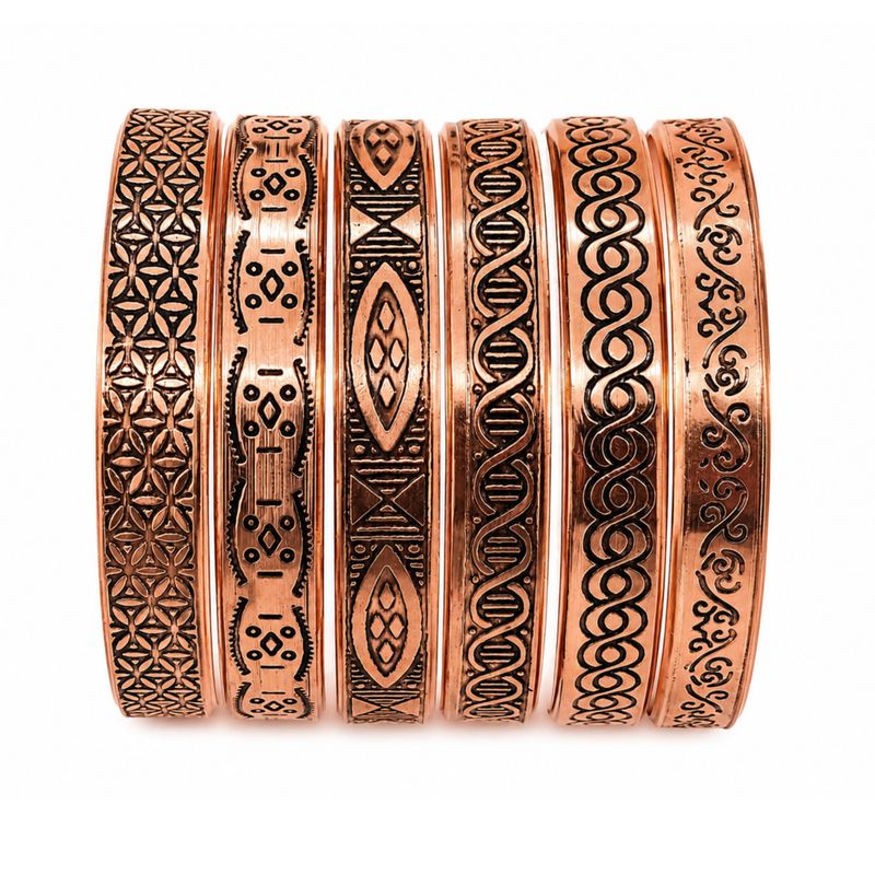 Massief Koperen Armbanden Nomad Energy Collectie Gravures (assorti)