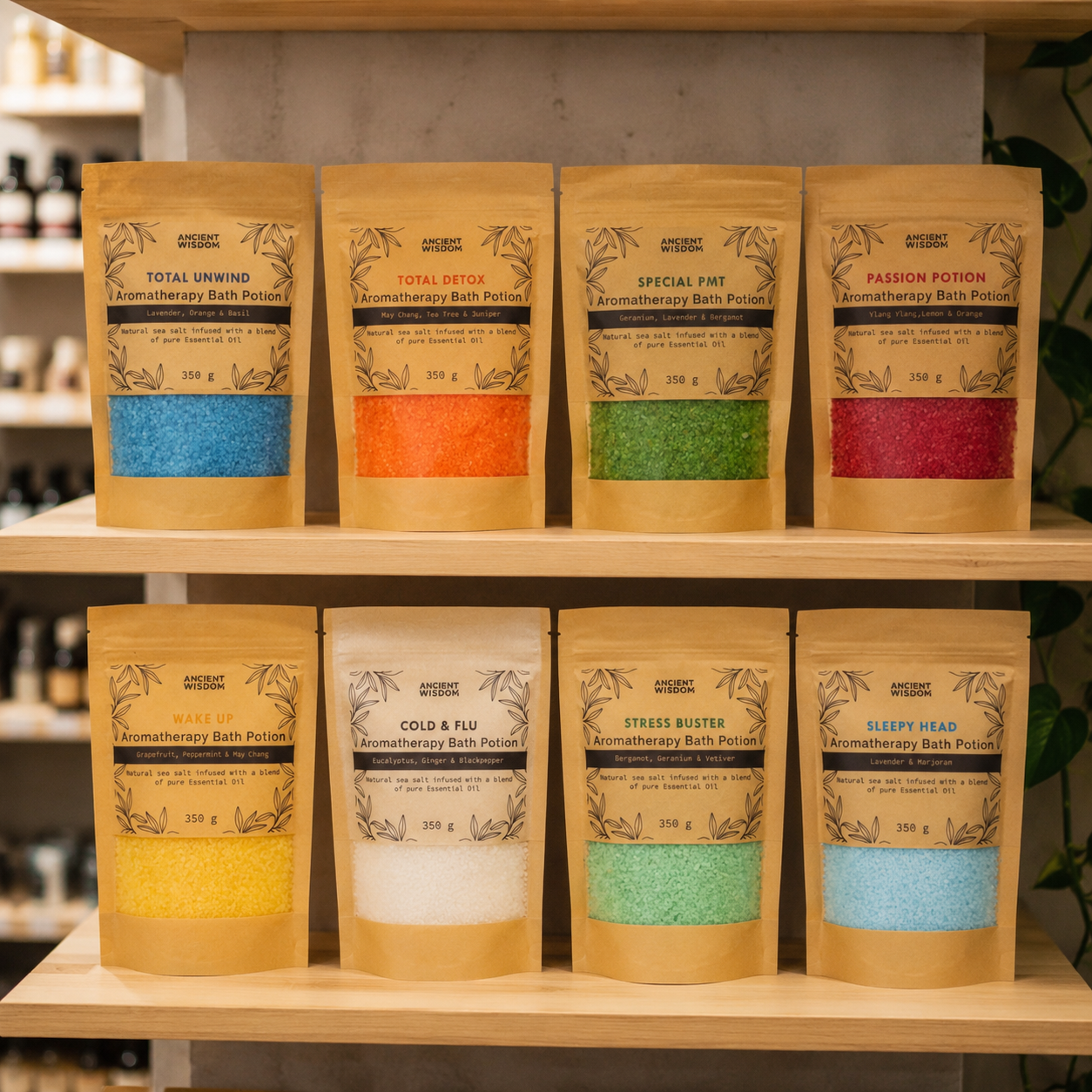 Aromatherapie Badelixer in Kraftzak – 350 g