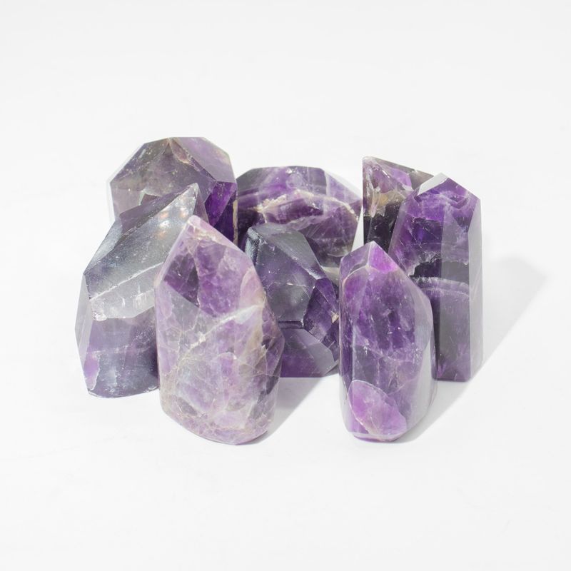 Bulk Edelsteenpunten ca. 6 cm (0,5 KG) – Afrikaanse Amethist (ca. 8 stuks)