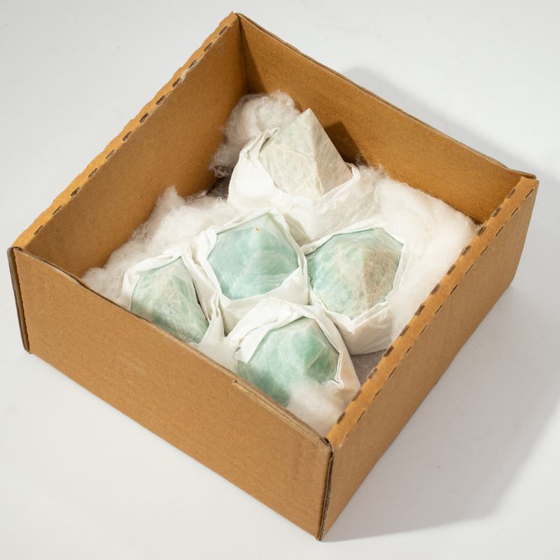 Bulk Edelsteenpunten, topgepolijst - Indiase amazoniet (ongeveer 5-6 stuks)