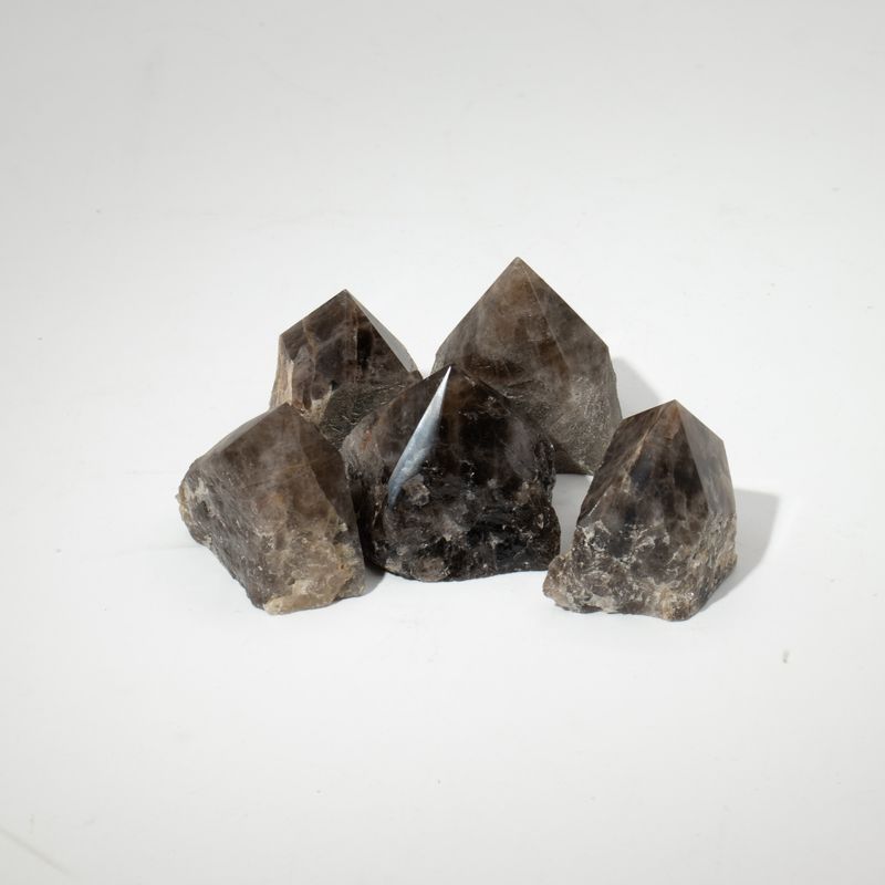 Bulk Edelstenen Top Gepolijste Punten - Rookkwarts  (ongeveer 5-6 stuks)