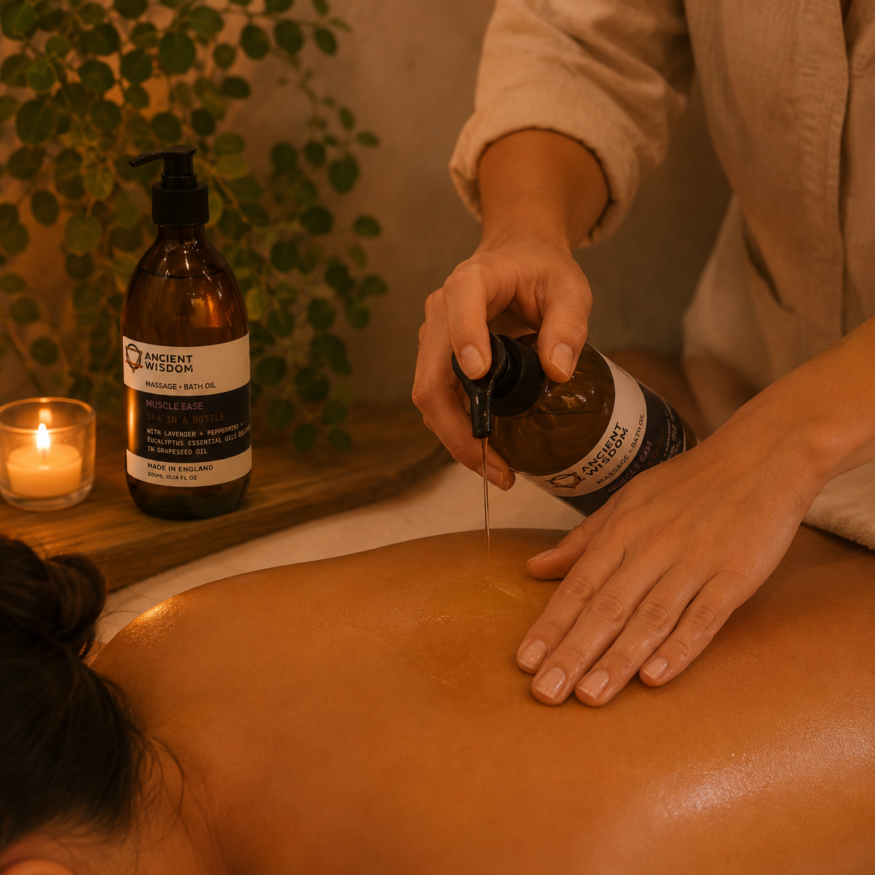 Massage- & Badoliën Met Druivenpitolie En Pure Etherische Oliën