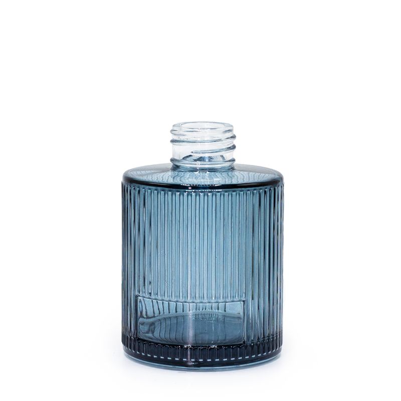 150 ml Geribbelde Ronde Reed Diffuser Fles (28 mm Hals) - Rokerig Blauw