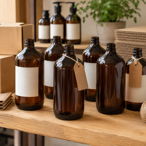 Amber Plastic Flessen