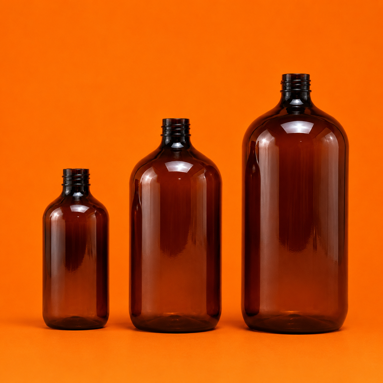 Amber Plastic Flessen