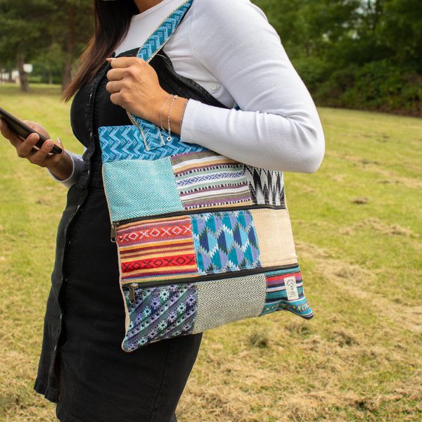 Patchwork Kathmandu Shopper – Dhaka Design (37×38 cm)