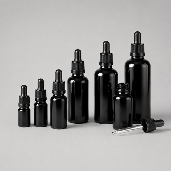 Zwarte Druppelflessen - 5ml tot 100ml