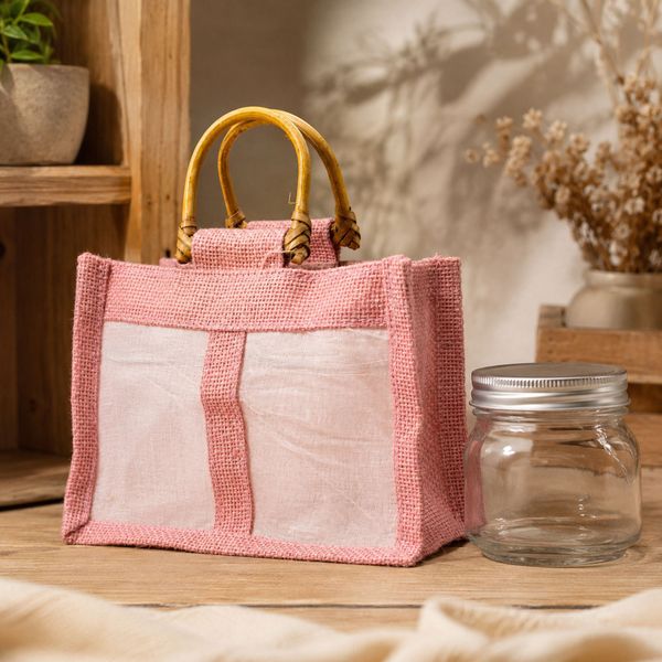 Geschenktasjes Pure Jute en Katoen met Vensters
