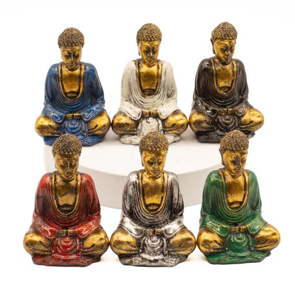 Boeddha Beeldjes - Mini - Goud - Gemengde kleuren
