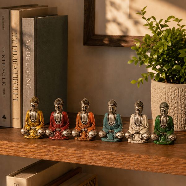 Boeddha Beeldjes - Mini - Zilver - Gemengde kleuren
