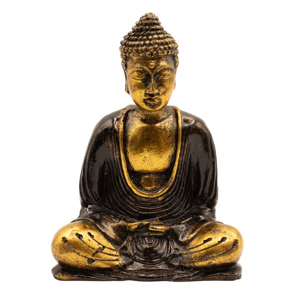 Boeddha Beeldje - Medium - Zwart & Goud