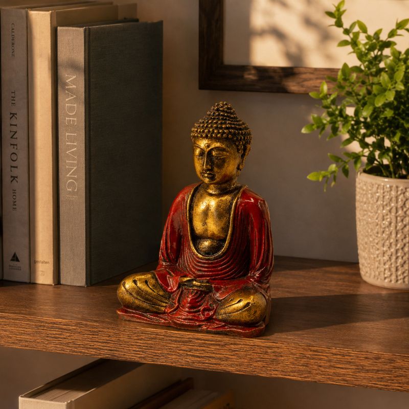 Rood & Goud Boeddha - Medium