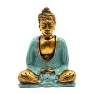 Blauwgroen en Goud Boeddha - Medium
