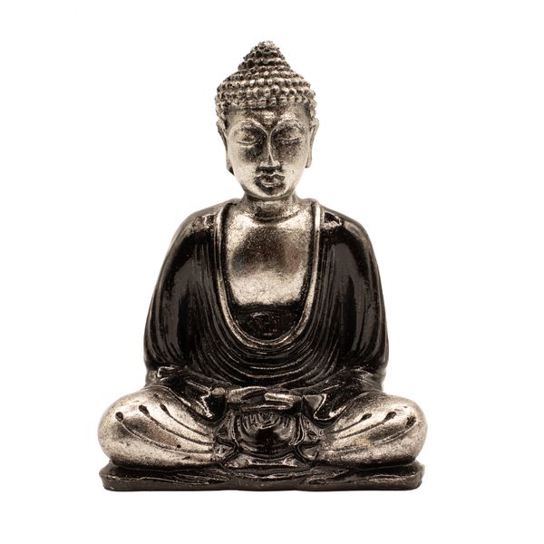 Boeddha Beeldje - Medium - Zwart & Grijs