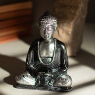 Zwart en grijs Boeddha - Medium