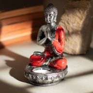 Boeddha-kaarsenhouder - Rood - Medium