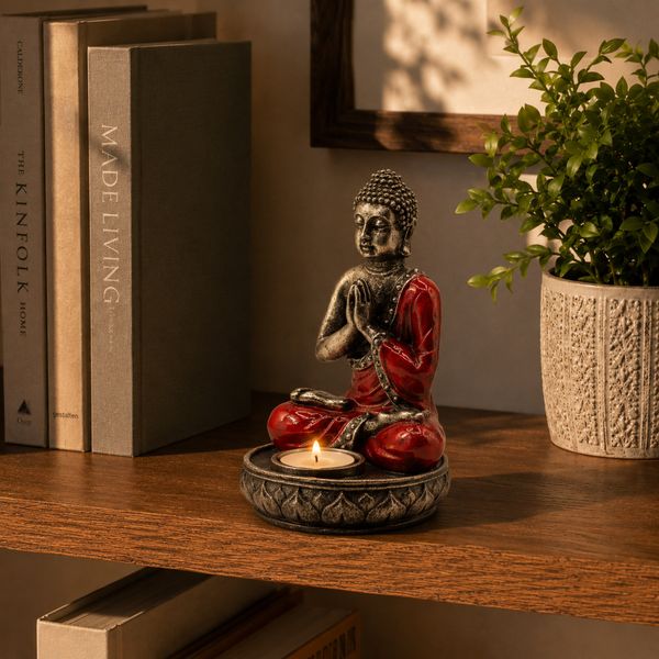 Boeddha Kaarshouder - Medium - Red