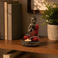 Boeddha-kaarsenhouder - Rood - Medium