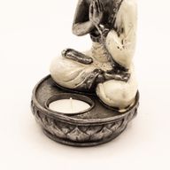 Boeddha kaarsenhouder - Wit - Medium