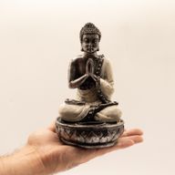 Boeddha kaarsenhouder - Wit - Medium
